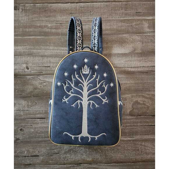 Loungefly Lord Of The Rings White Tree of Gondo Mini Backpack Embroidered Rare - Picture 2 of 13